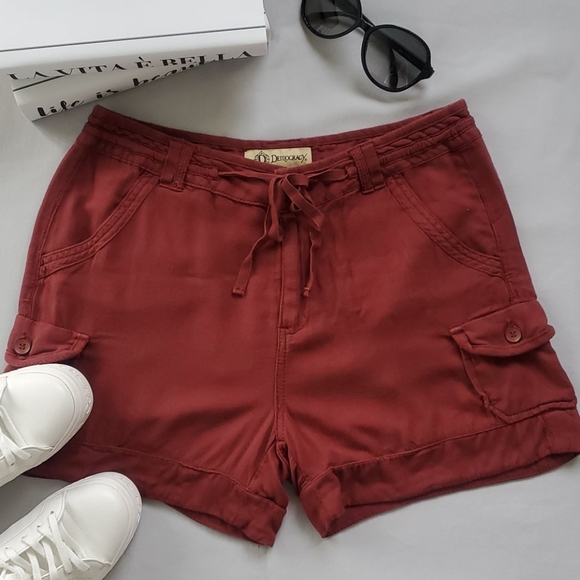 Democracy Pants - Democracy Solid High Waisted Utility Shorts